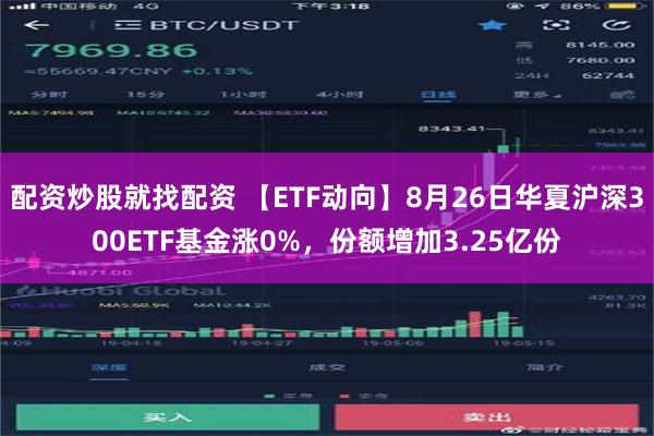 配资炒股就找配资 【ETF动向】8月26日华夏沪深300ETF基金涨0%，份额增加3.25亿份