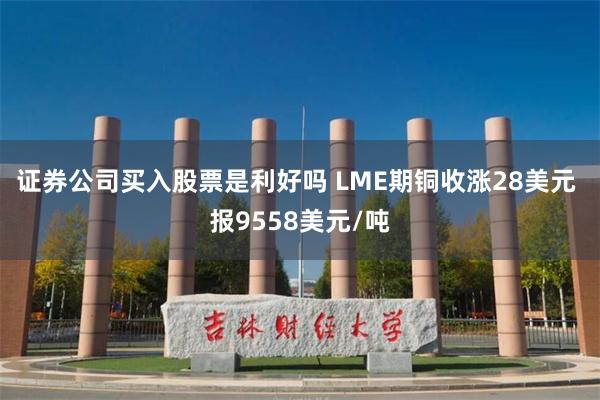 证券公司买入股票是利好吗 LME期铜收涨28美元 报9558美元/吨