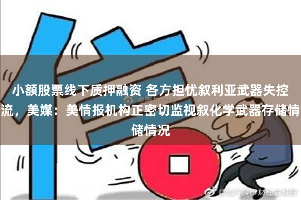 小额股票线下质押融资 各方担忧叙利亚武器失控外流，美媒：美情报机构正密切监视叙化学武器存储情况