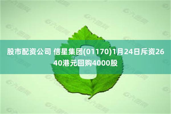 股市配资公司 信星集团(01170)1月24日斥资2640港元回购4000股